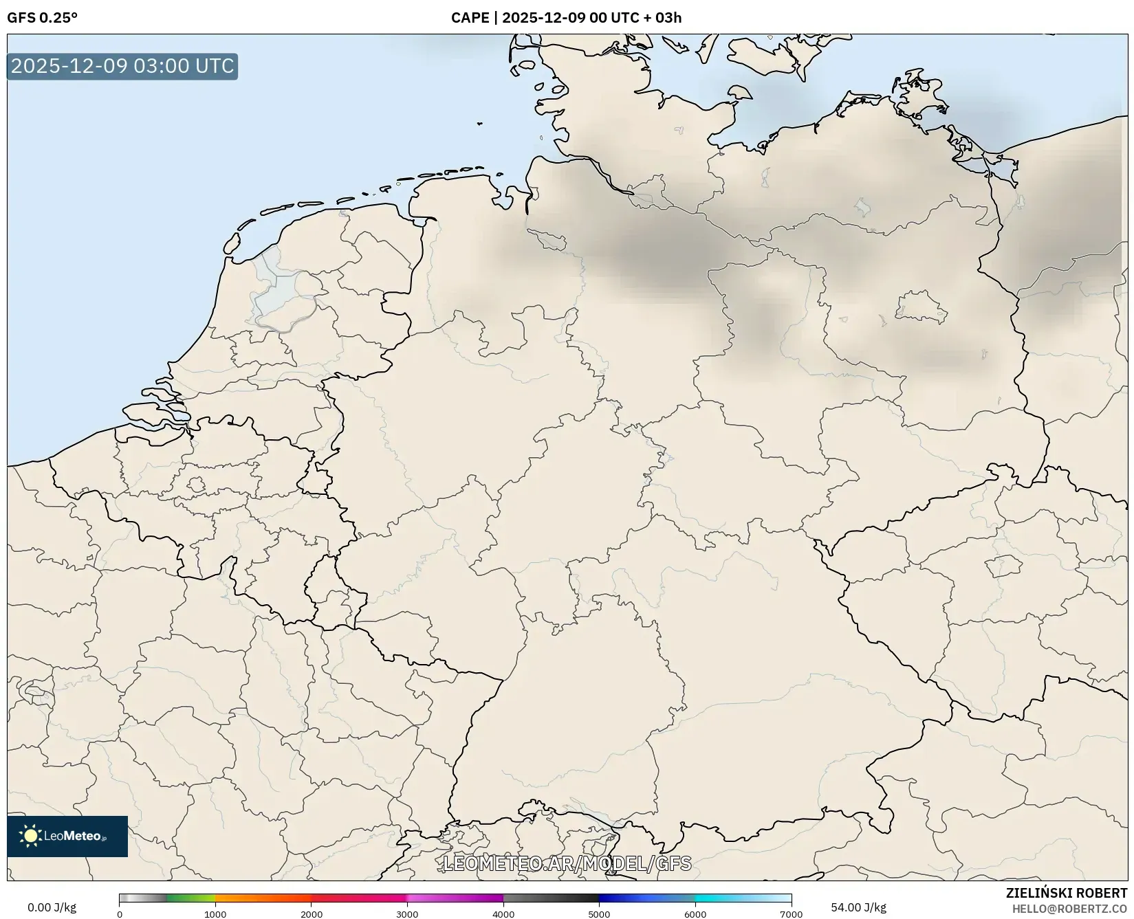 GFS model - Alemania, CAPE