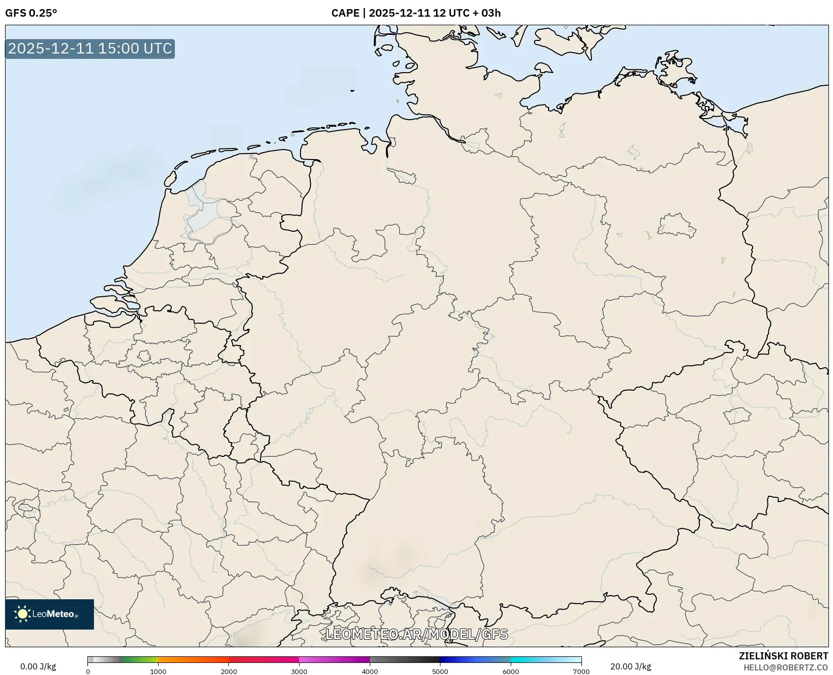 GFS model - Alemania, CAPE