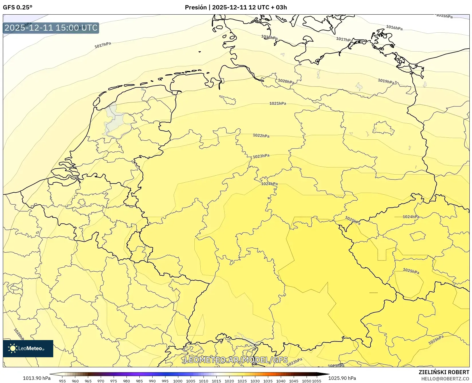 GFS model - Alemania, Presión