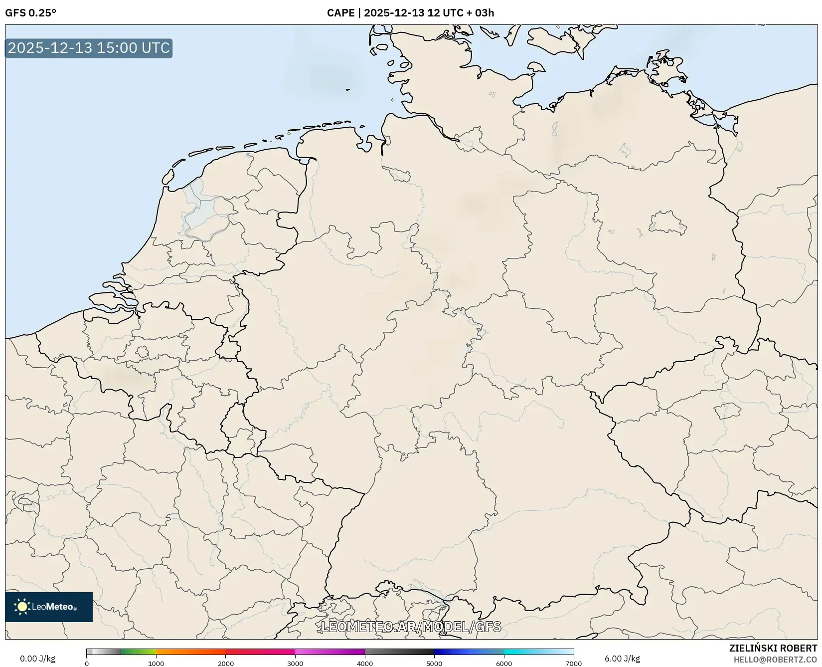 GFS model - Alemania, CAPE