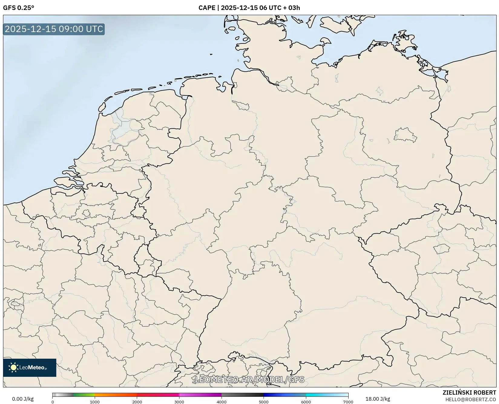 GFS model - Alemania, CAPE
