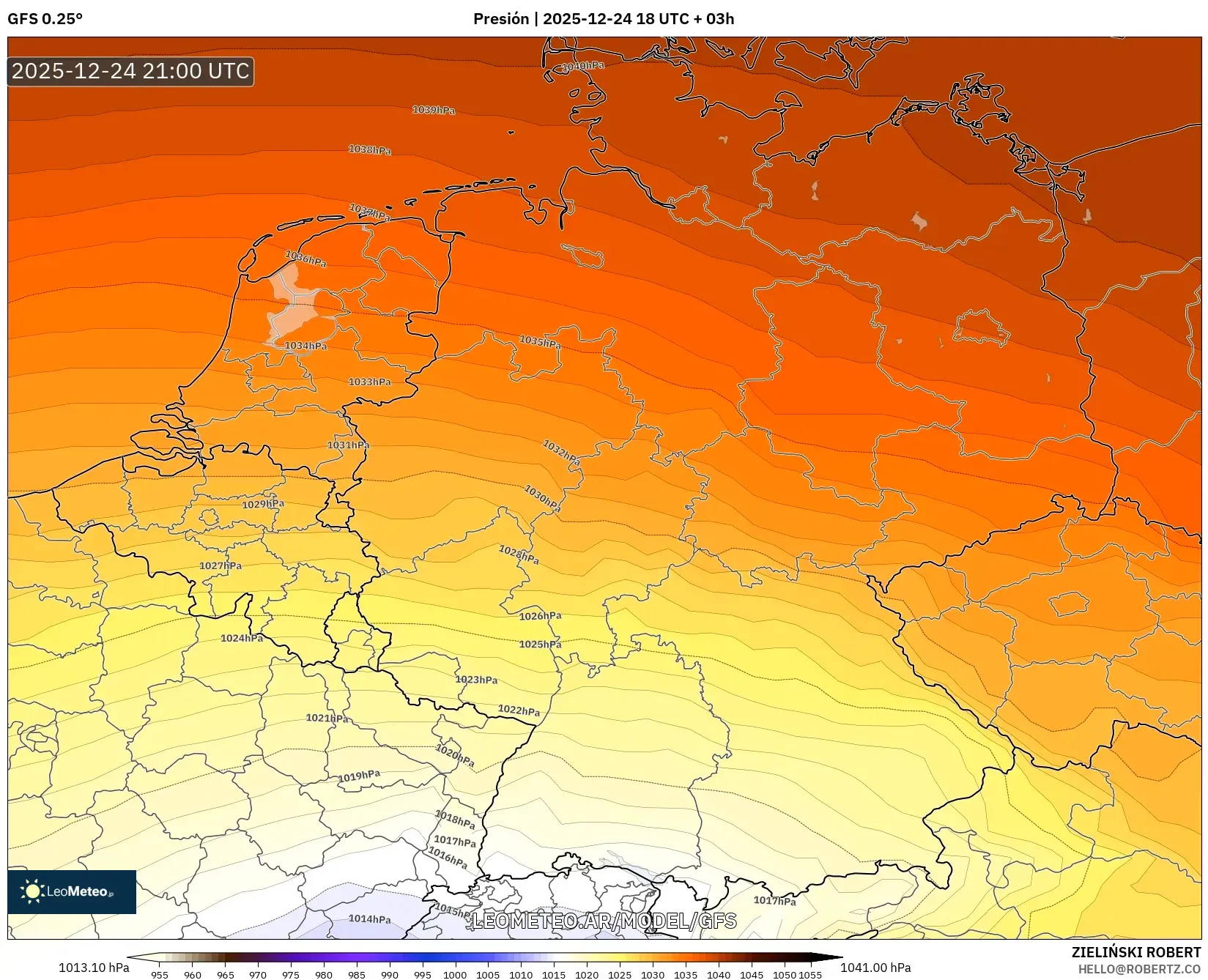 GFS model - Niemcy, Ciśnienie