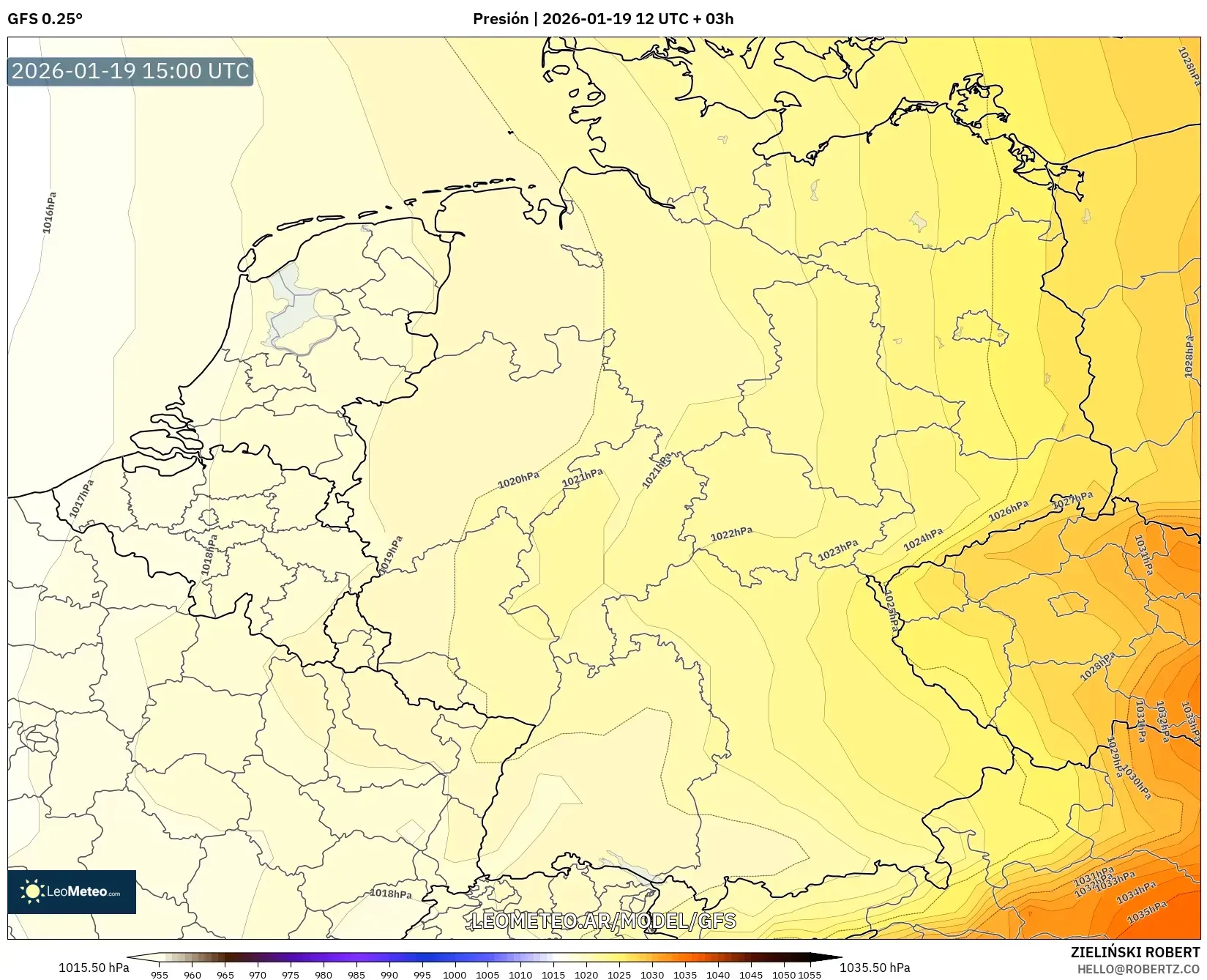 GFS model - Alemania, Presión