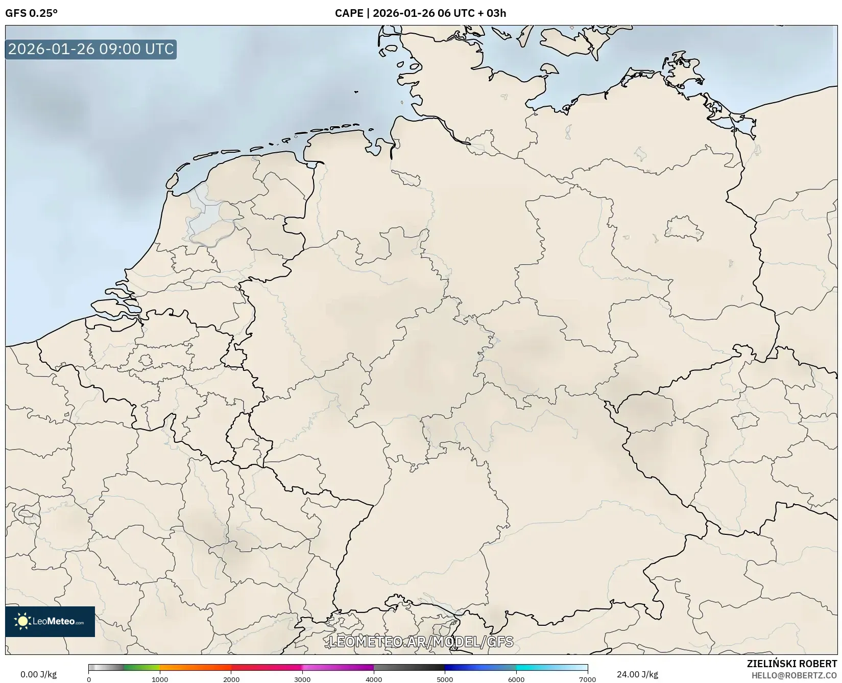 GFS model - Alemania, CAPE