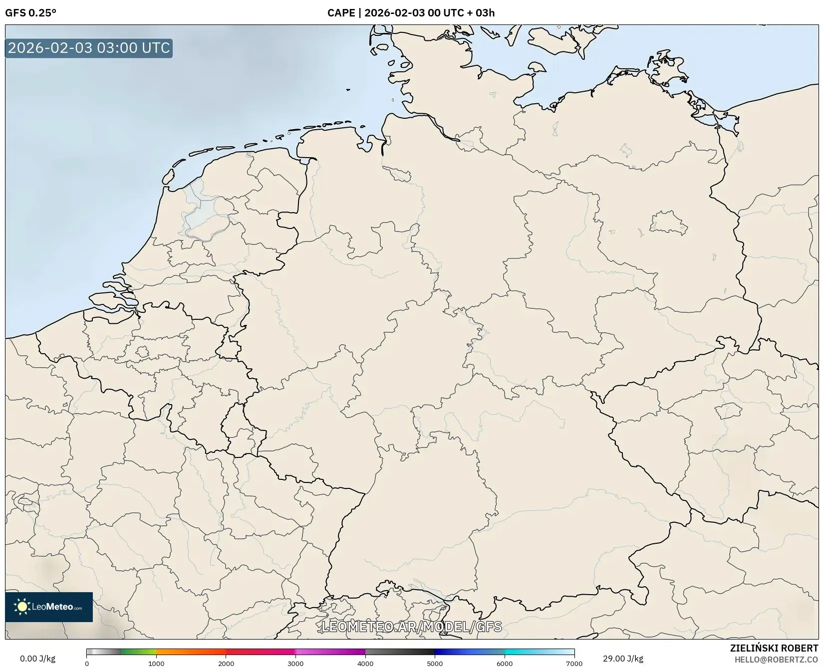 GFS model - Alemania, CAPE