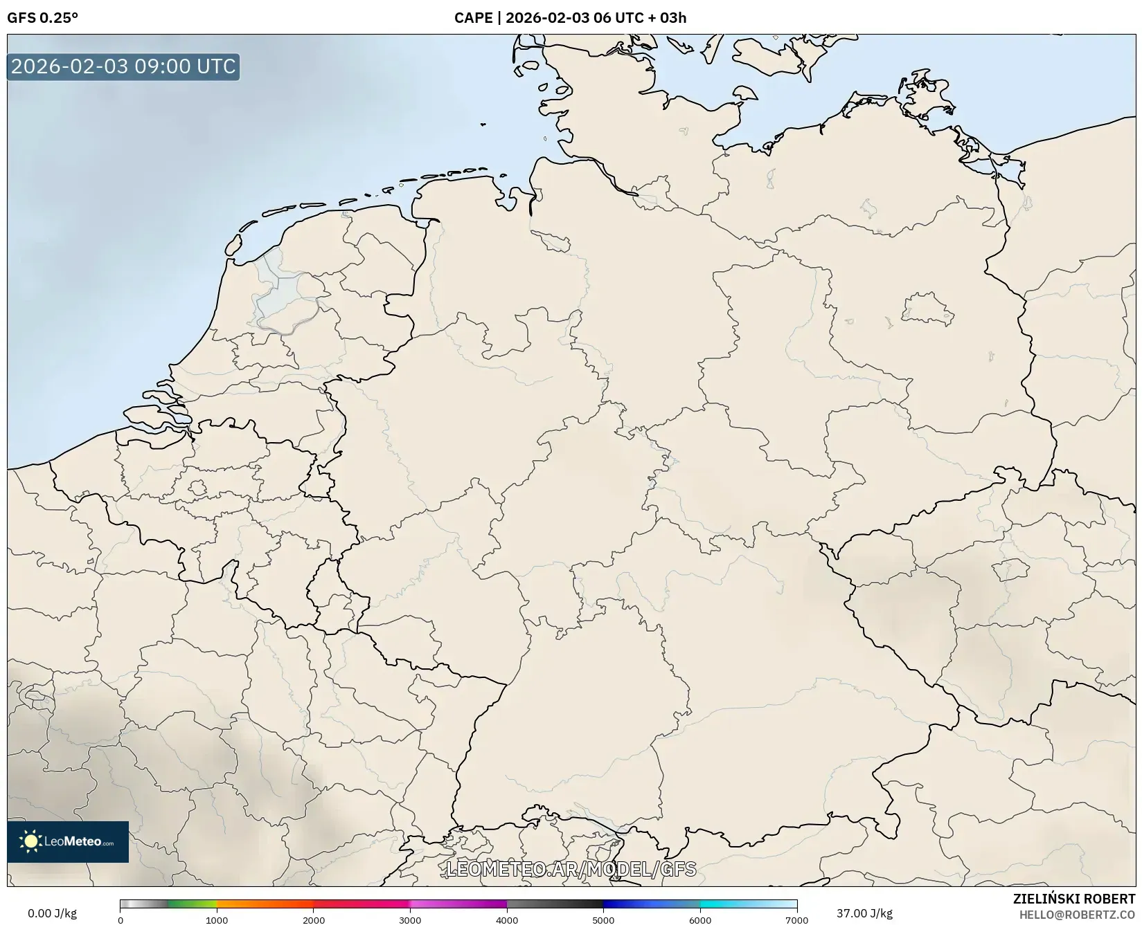 GFS model - Alemania, CAPE