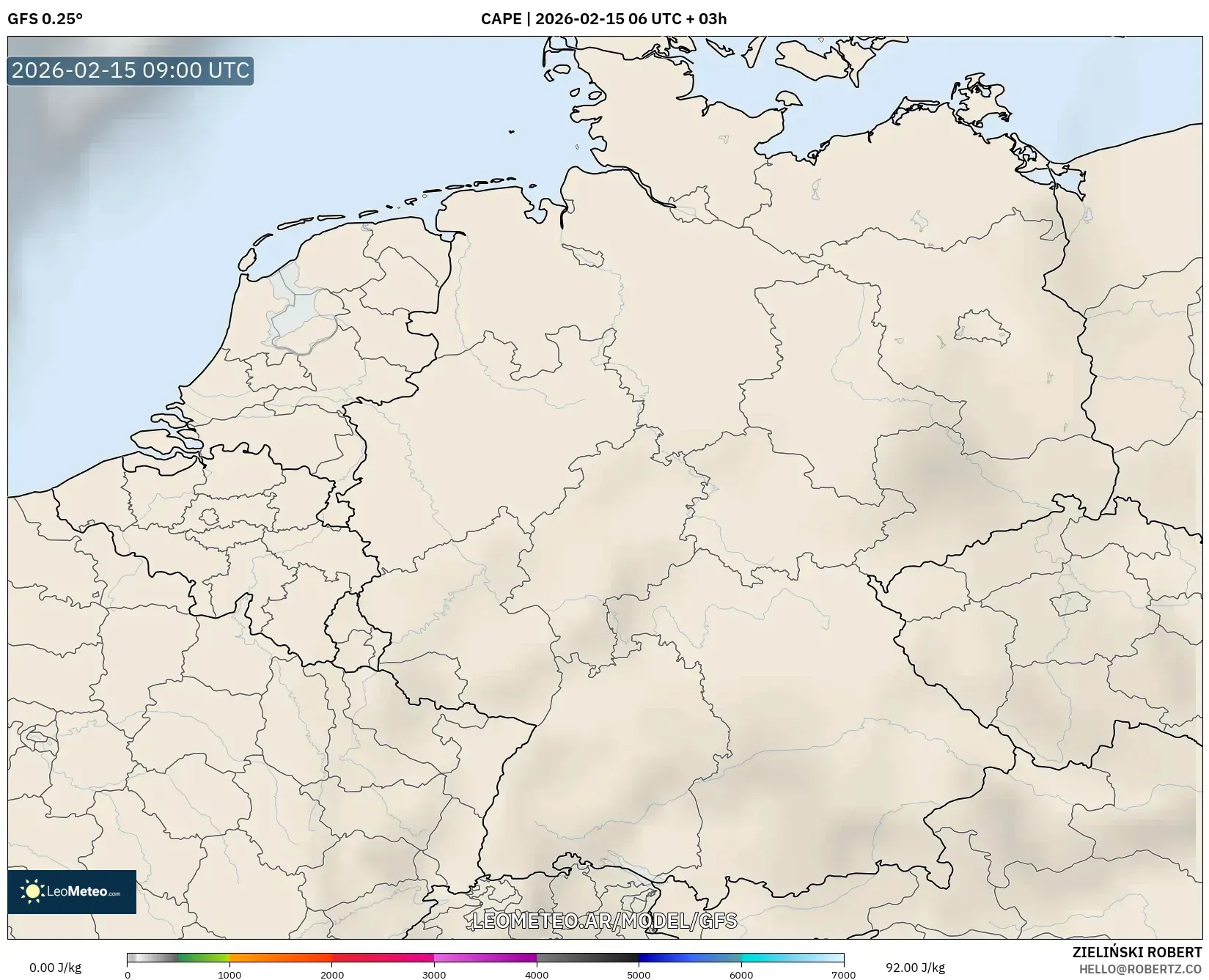 GFS model - Alemania, CAPE