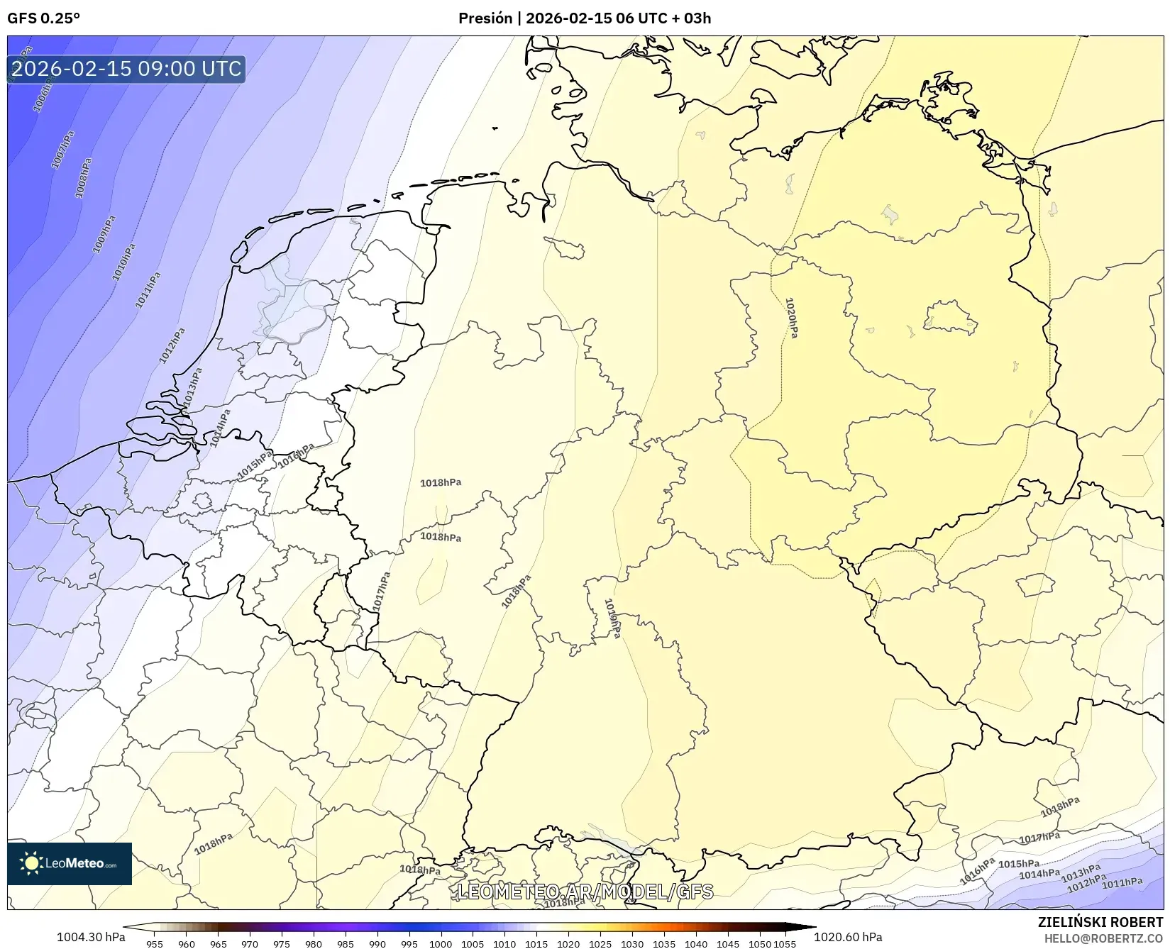GFS model - Alemania, Presión