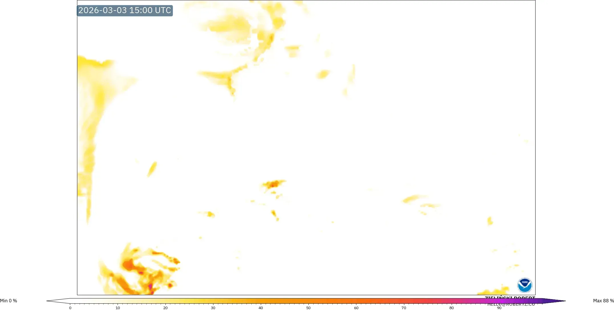 GFS model - Europa, Lightning Risk