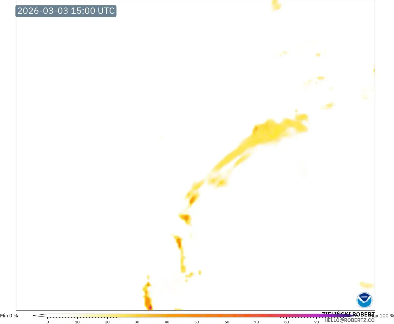 GFS model - Oriente Medio, Lightning Risk