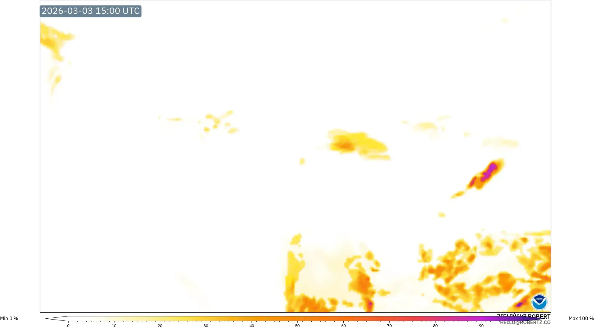 GFS model - Estados Unidos, Lightning Risk