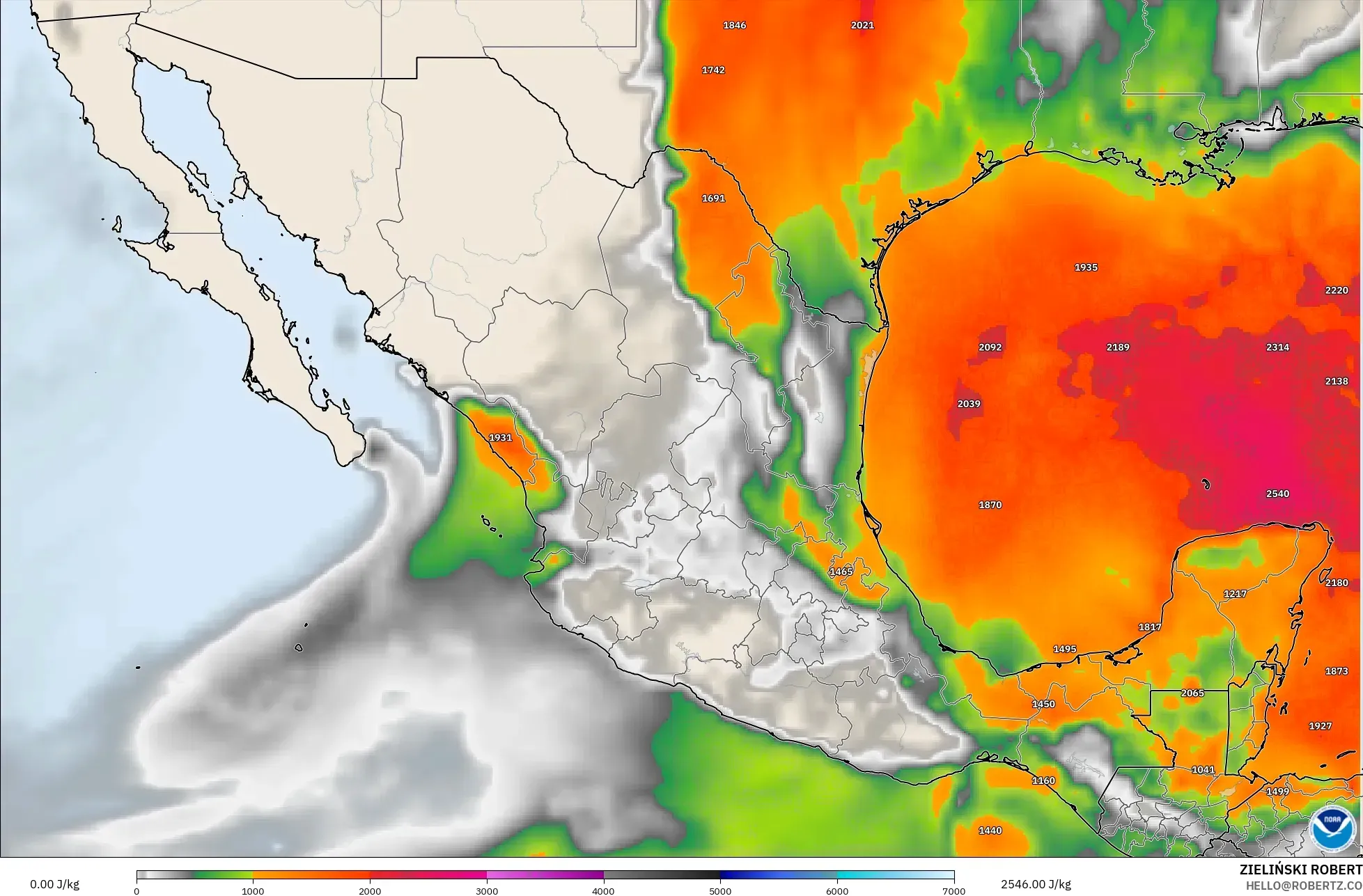 GFS modelo - México, CAPE