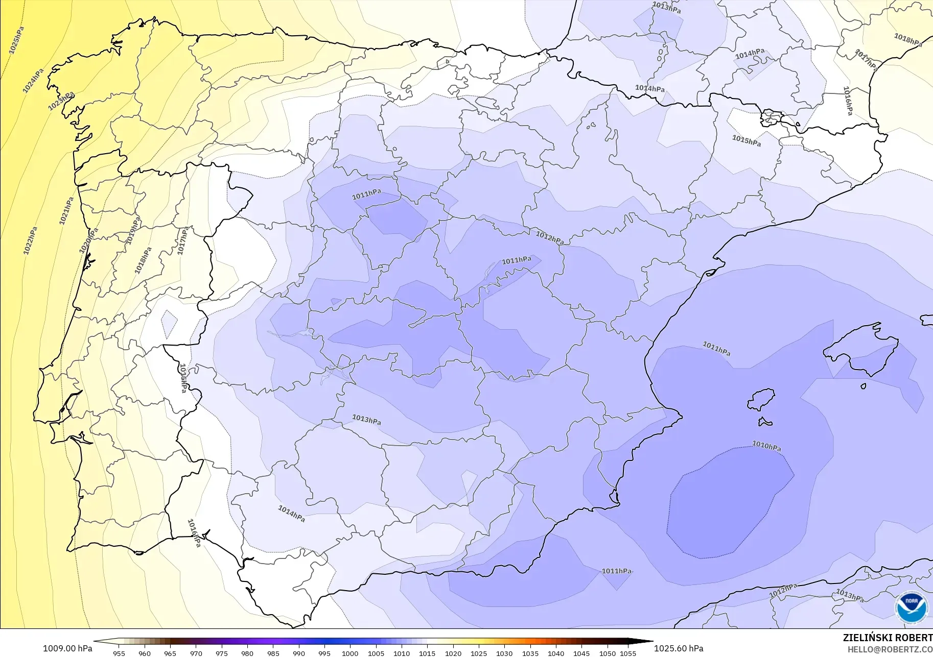 GFS modelo - España, Presión