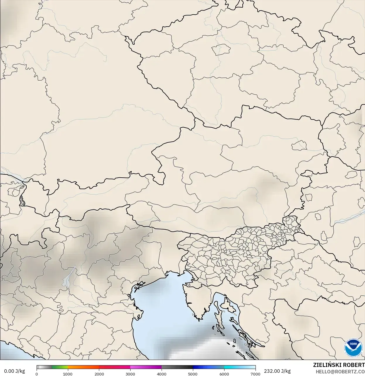 GFS modelo - Austria, CAPE