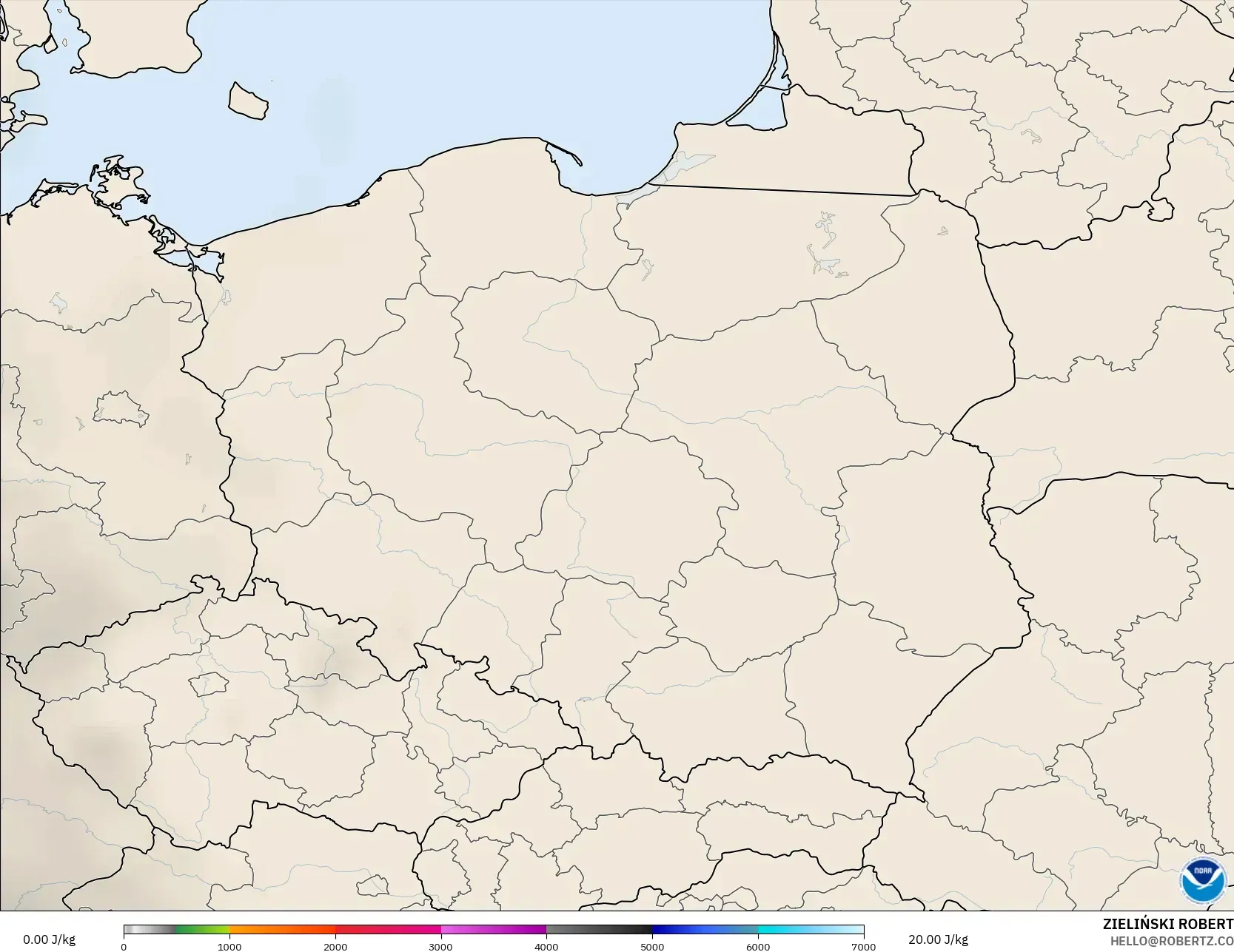 GFS modelo - Polonia, CAPE