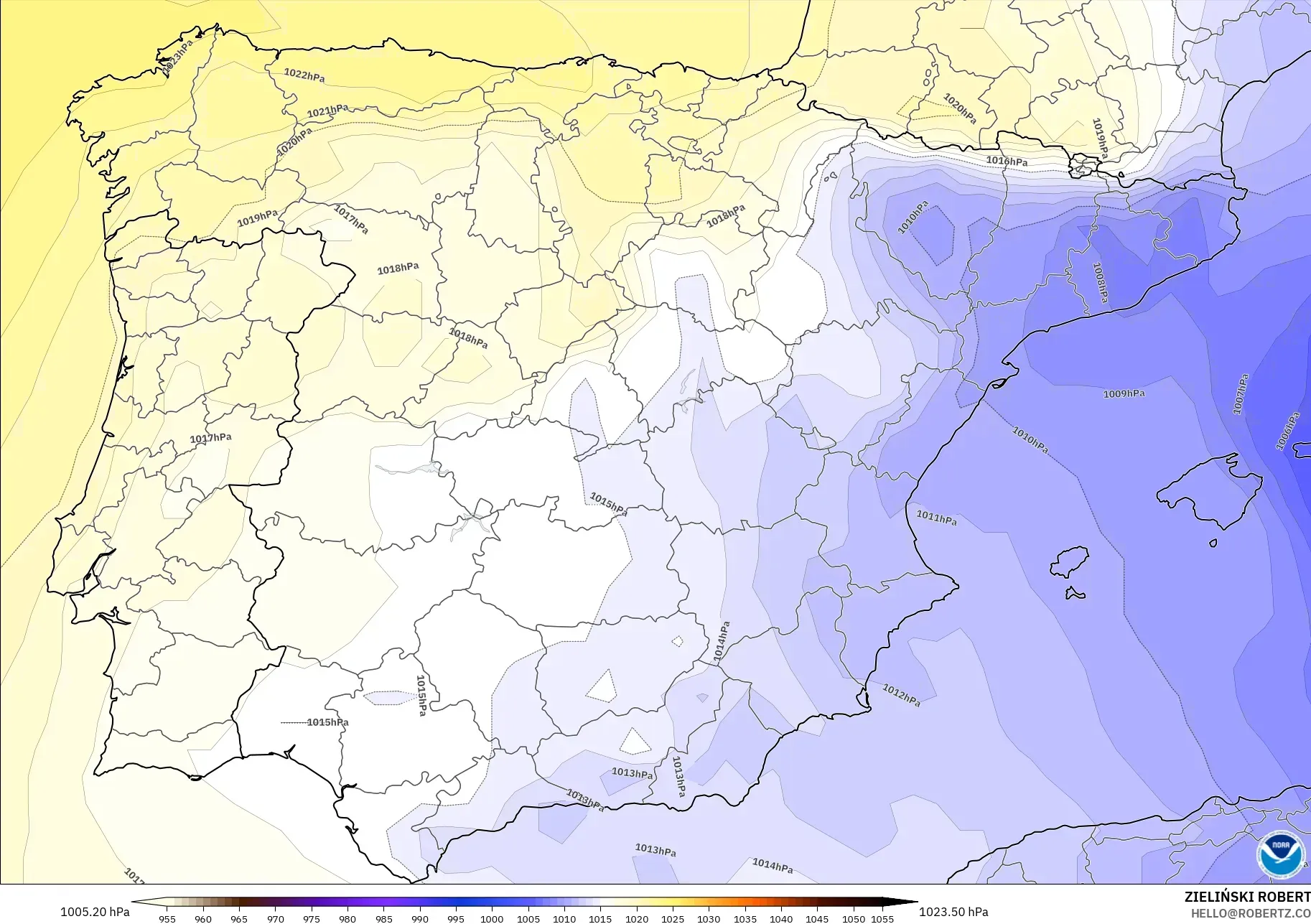GFS modelo - España, Presión