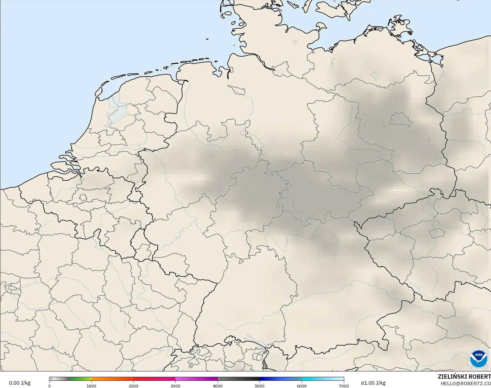 GFS modelo - Alemania, CAPE