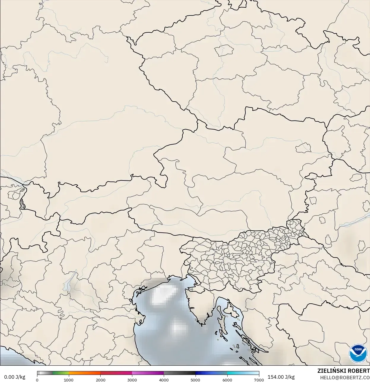 GFS modelo - Austria, CAPE