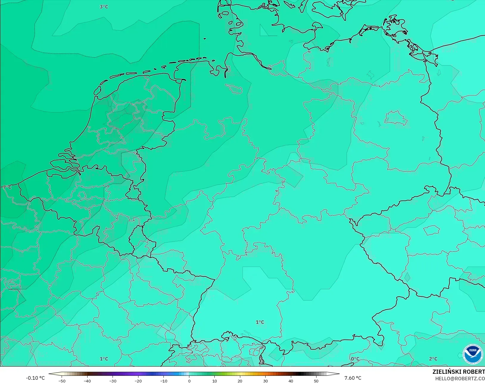 GFS modelo - Alemania, Temperatura a 850 hPa