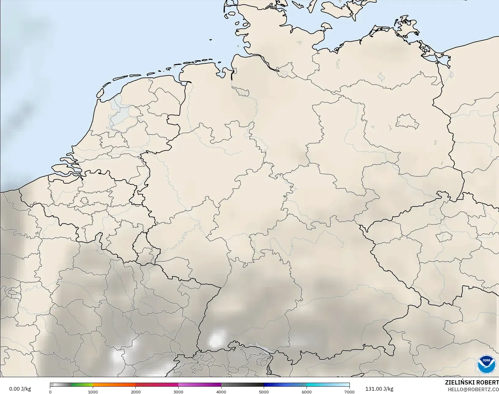 GFS modelo - Alemania, CAPE
