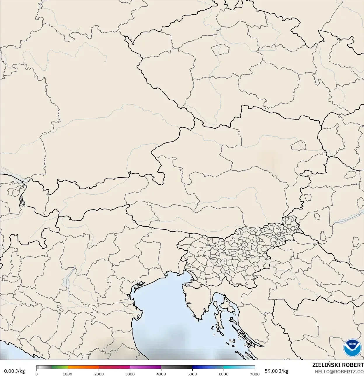 GFS modelo - Austria, CAPE