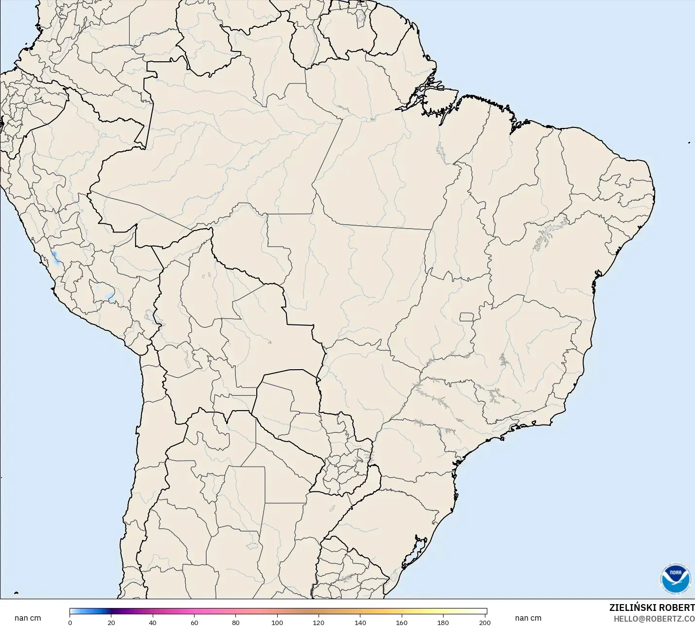 GFS modelo - Brasil, Profundidad de nieve