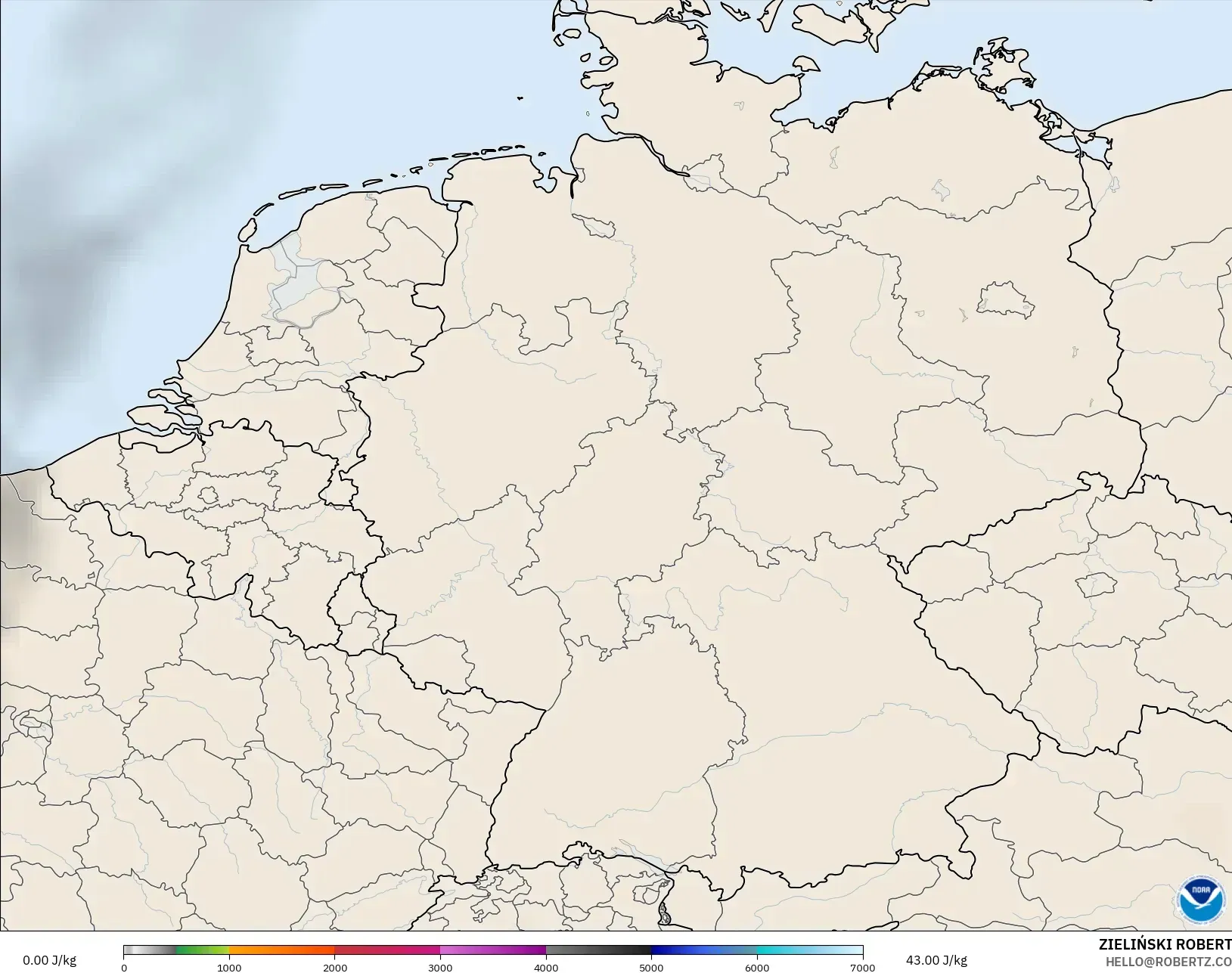 GFS modelo - Alemania, CAPE