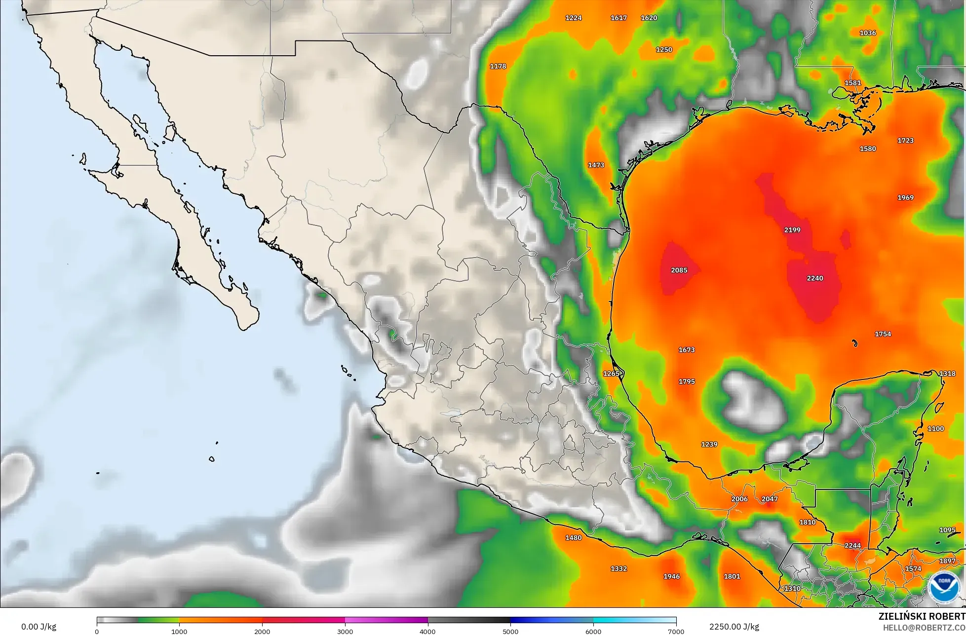GFS modelo - México, CAPE