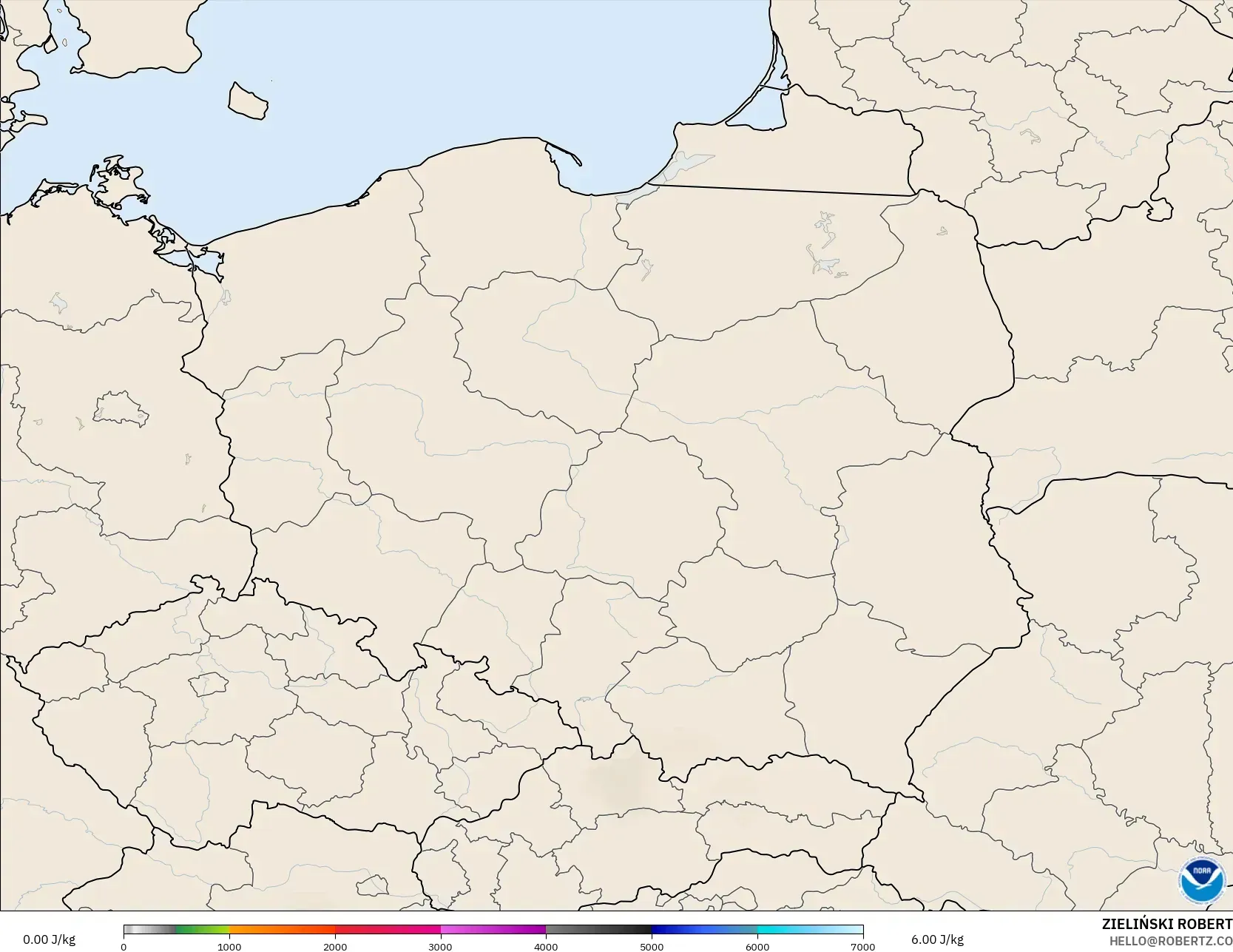 GFS modelo - Polonia, CAPE