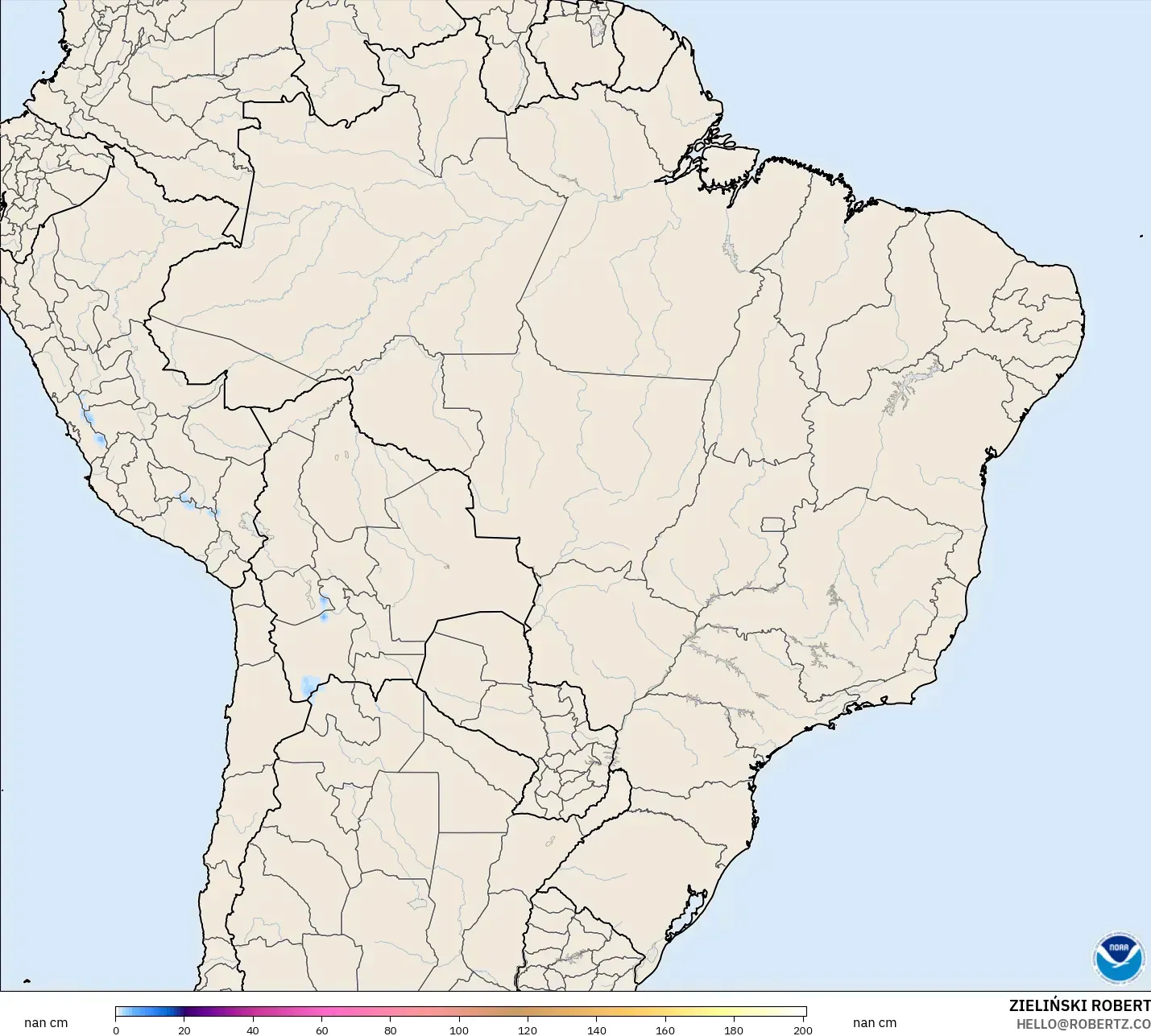 GFS modelo - Brasil, Profundidad de nieve