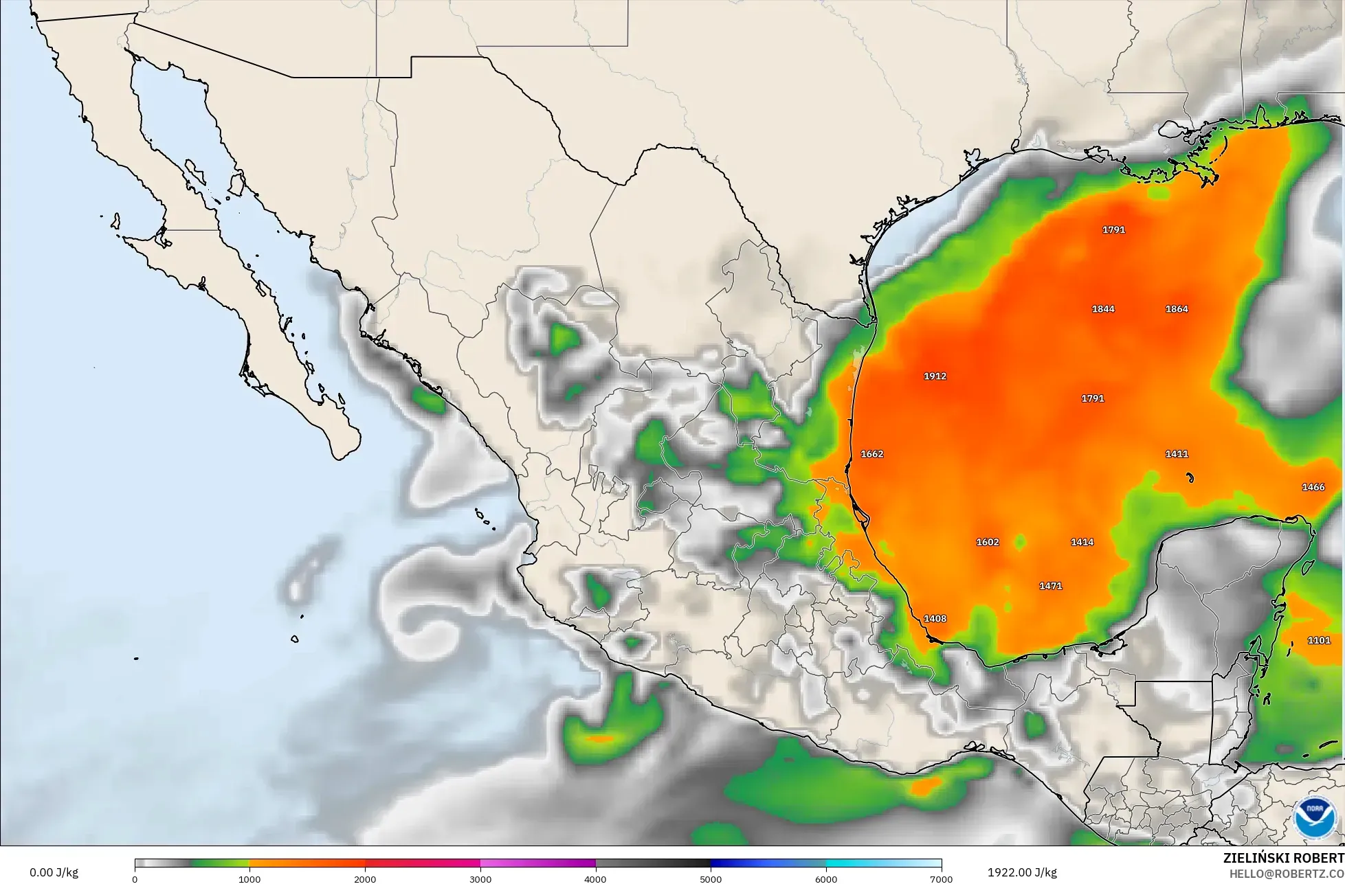 GFS modelo - México, CAPE