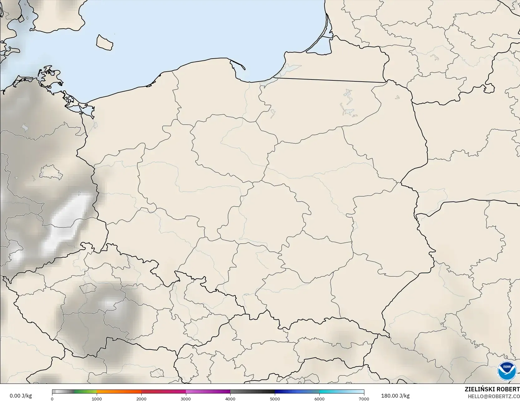 GFS modelo - Polonia, CAPE