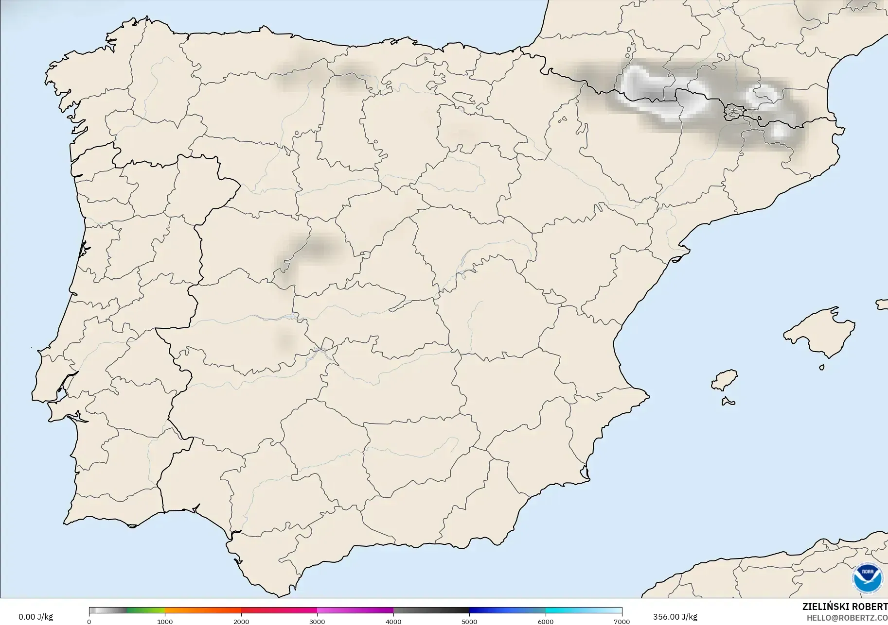 GFS modelo - España, CAPE