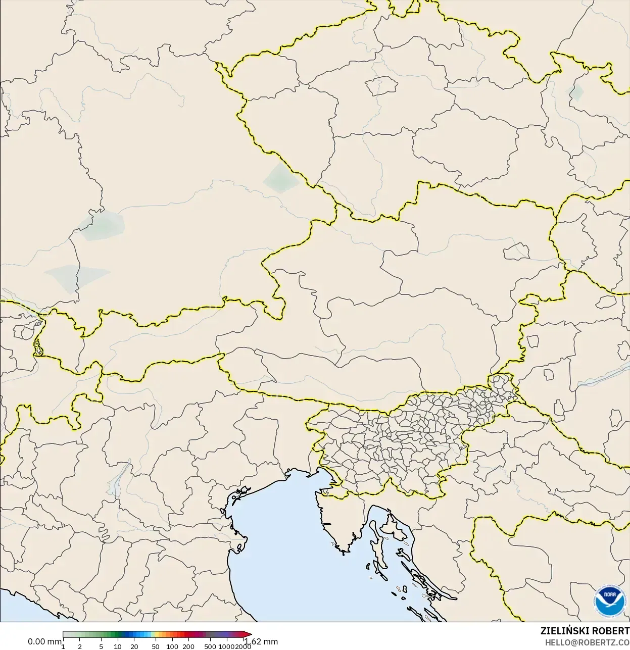 GFS modelo - Austria, Acumulación de precipitación