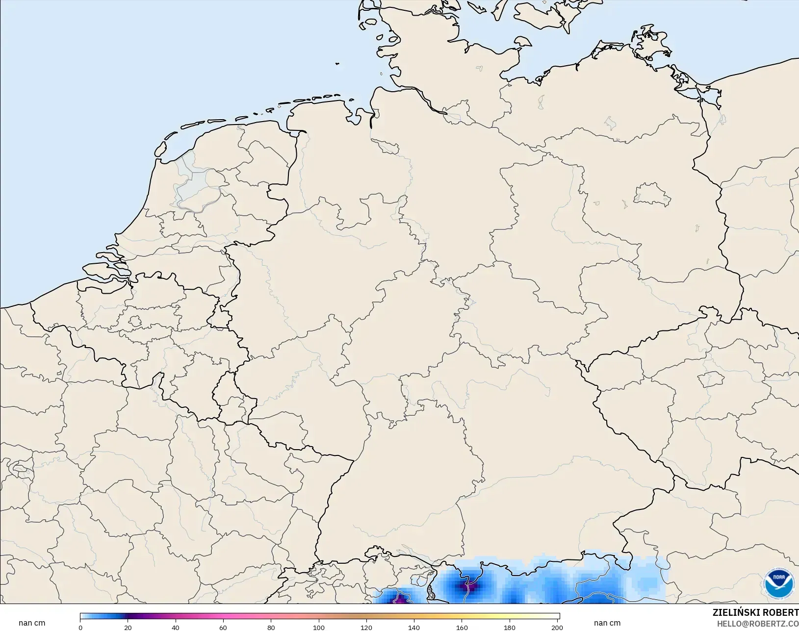 GFS modelo - Alemania, Profundidad de nieve