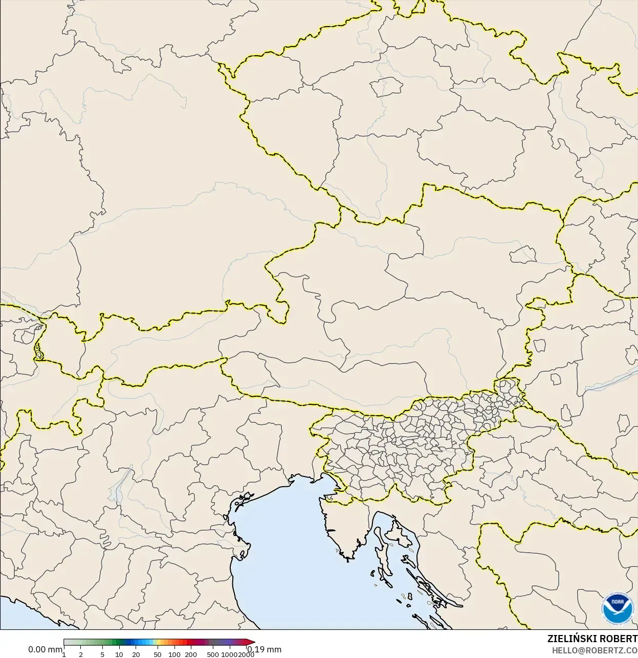 GFS modelo - Austria, Acumulación de precipitación