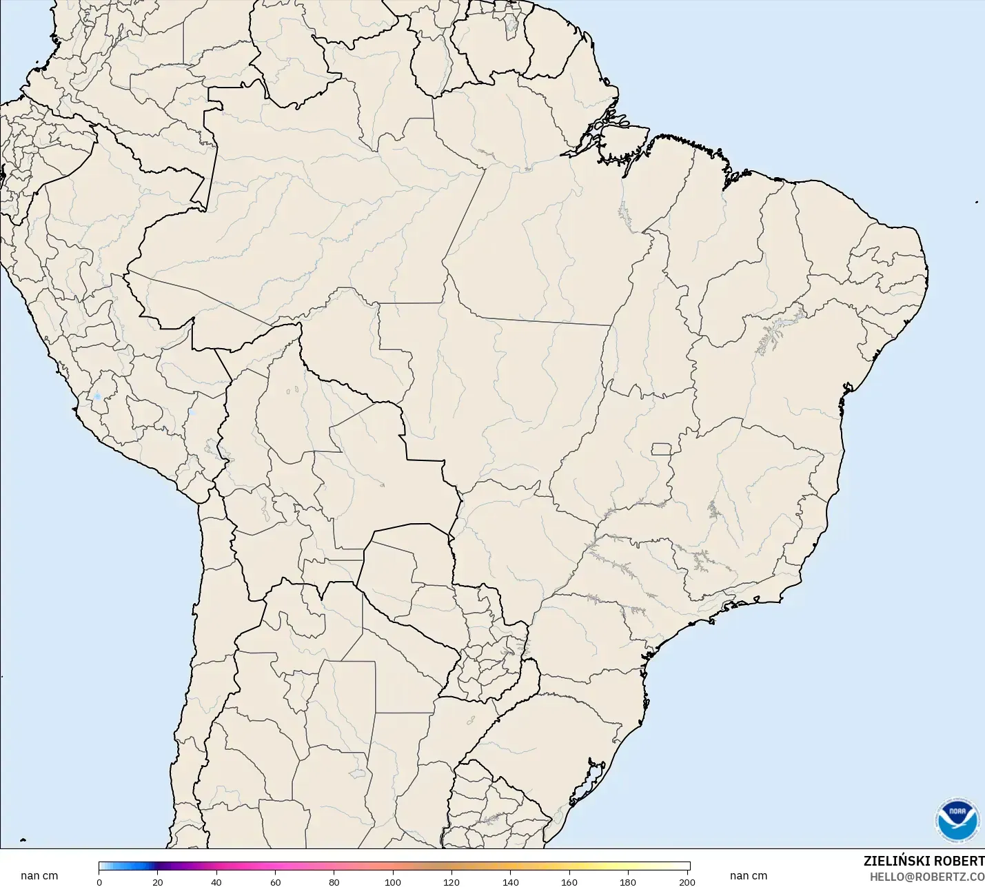 GFS modelo - Brasil, Profundidad de nieve