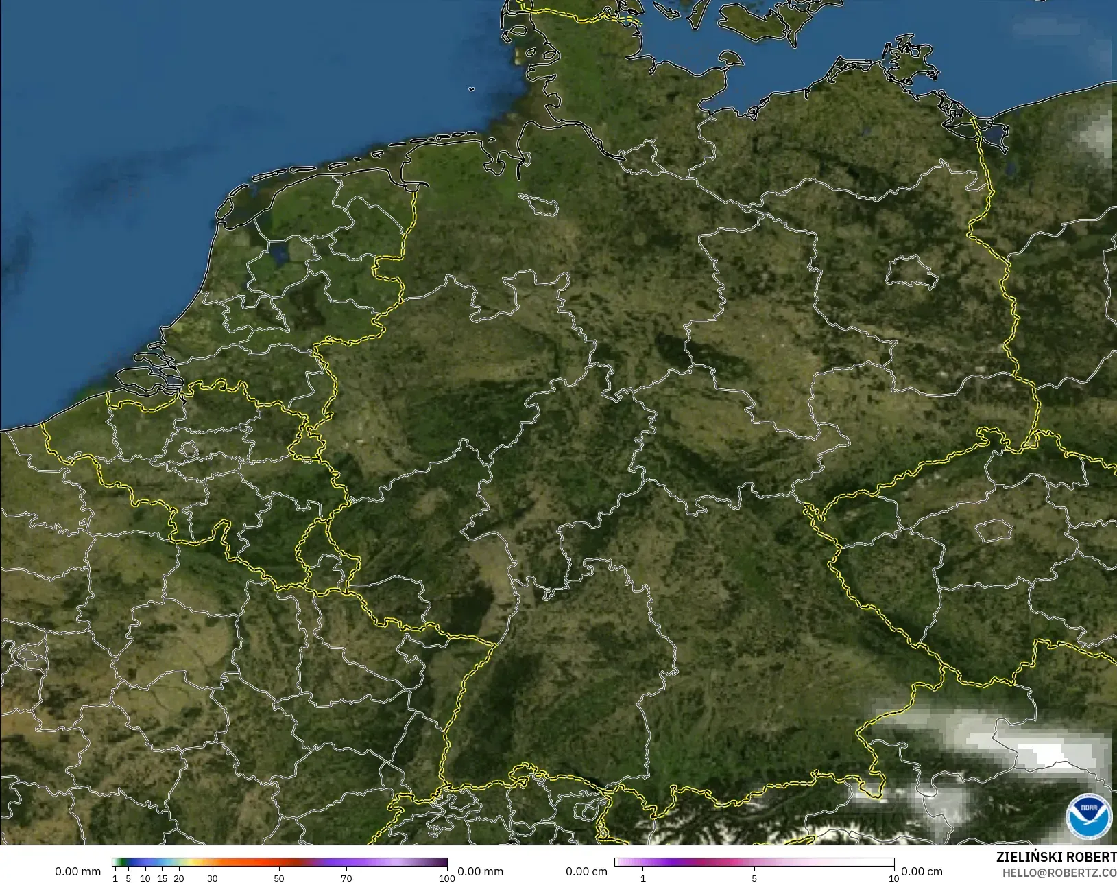 GFS modelo - Alemania, Precipitación, nubes y presión