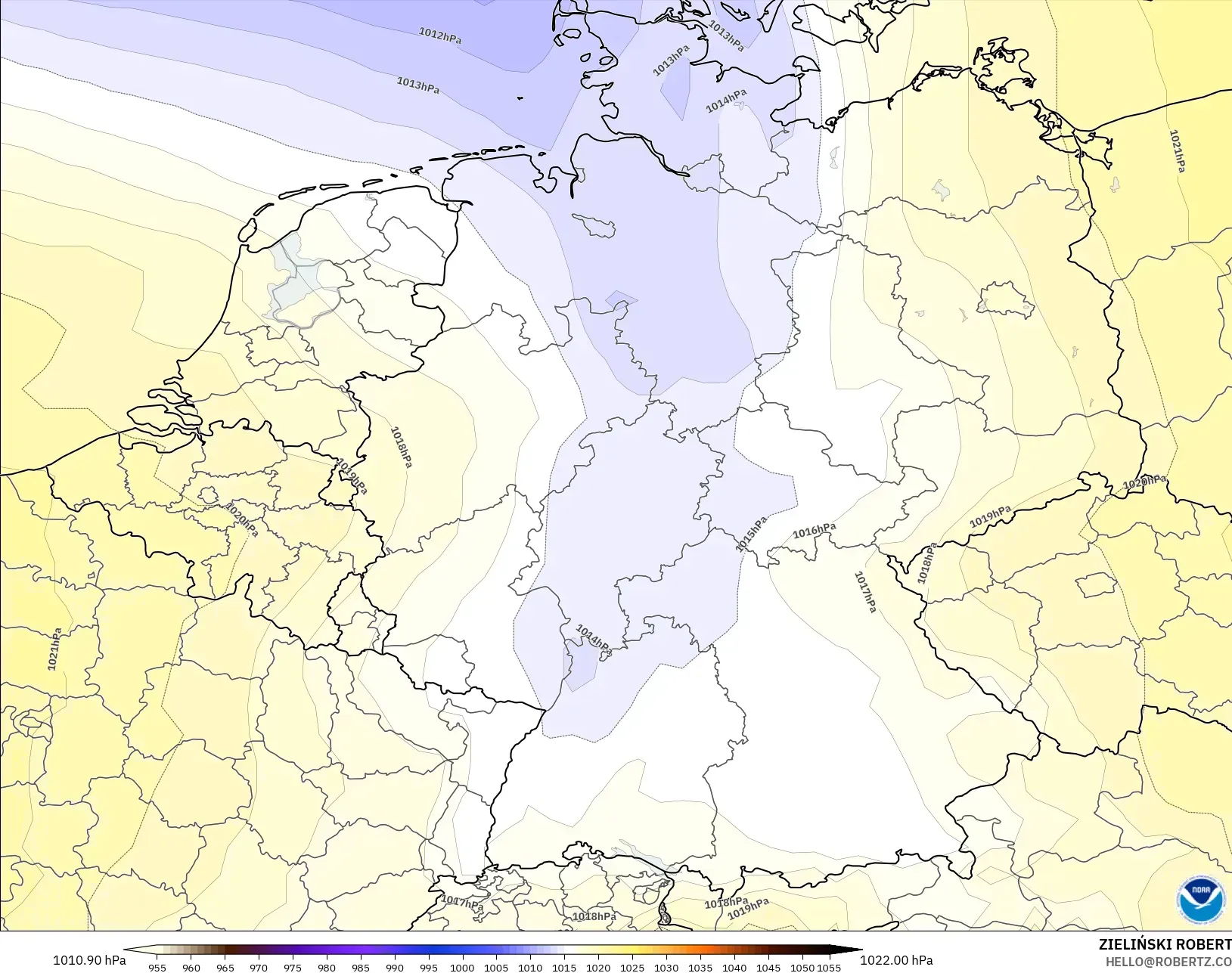 GFS modelo - Alemania, Presión