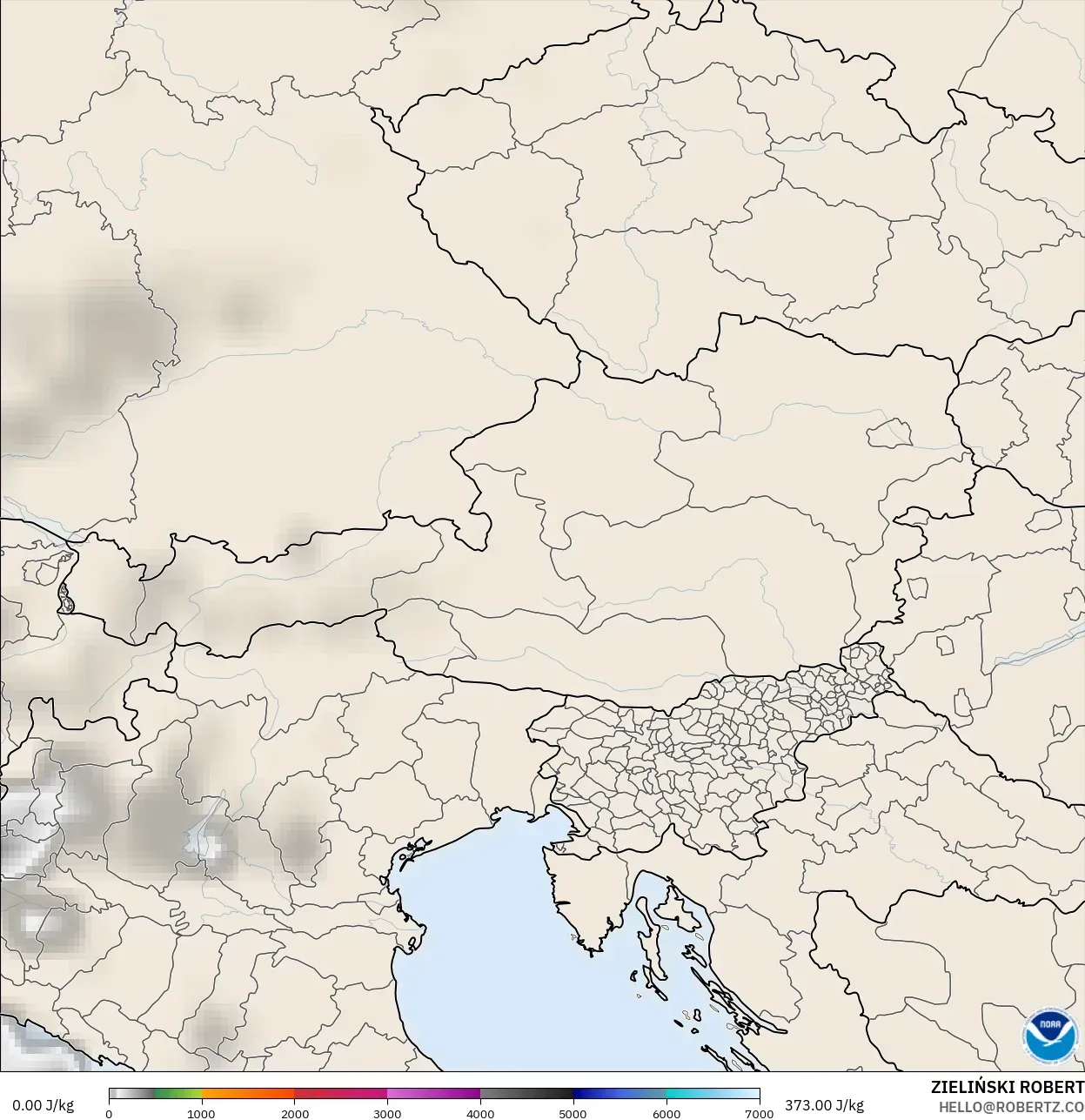 GFS modelo - Austria, CAPE