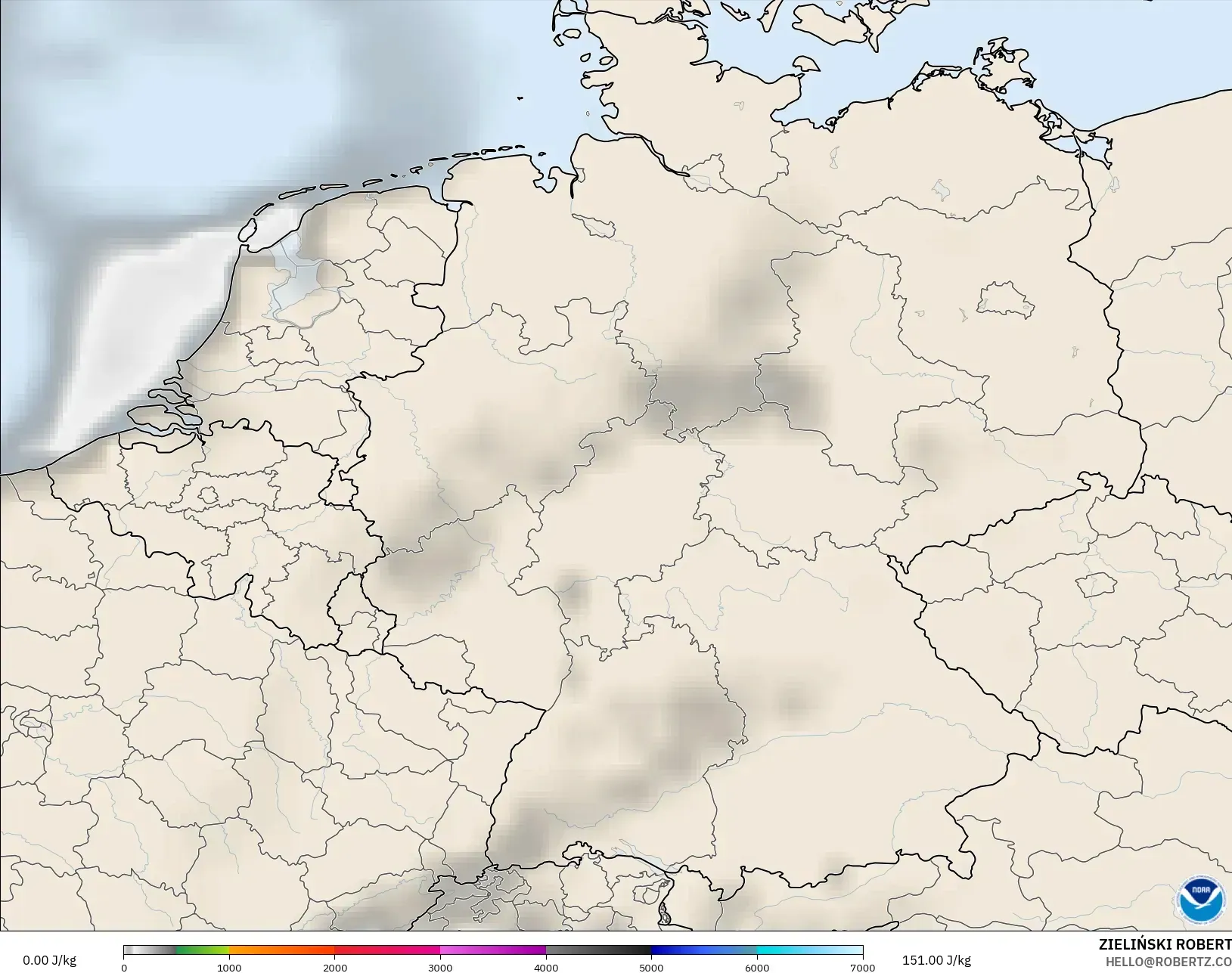 GFS modelo - Alemania, CAPE