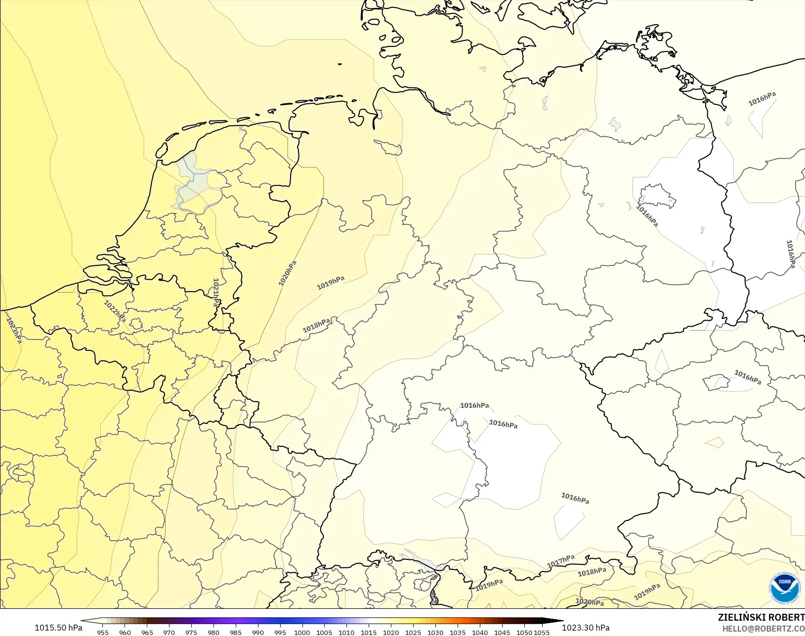 GFS modelo - Alemania, Presión
