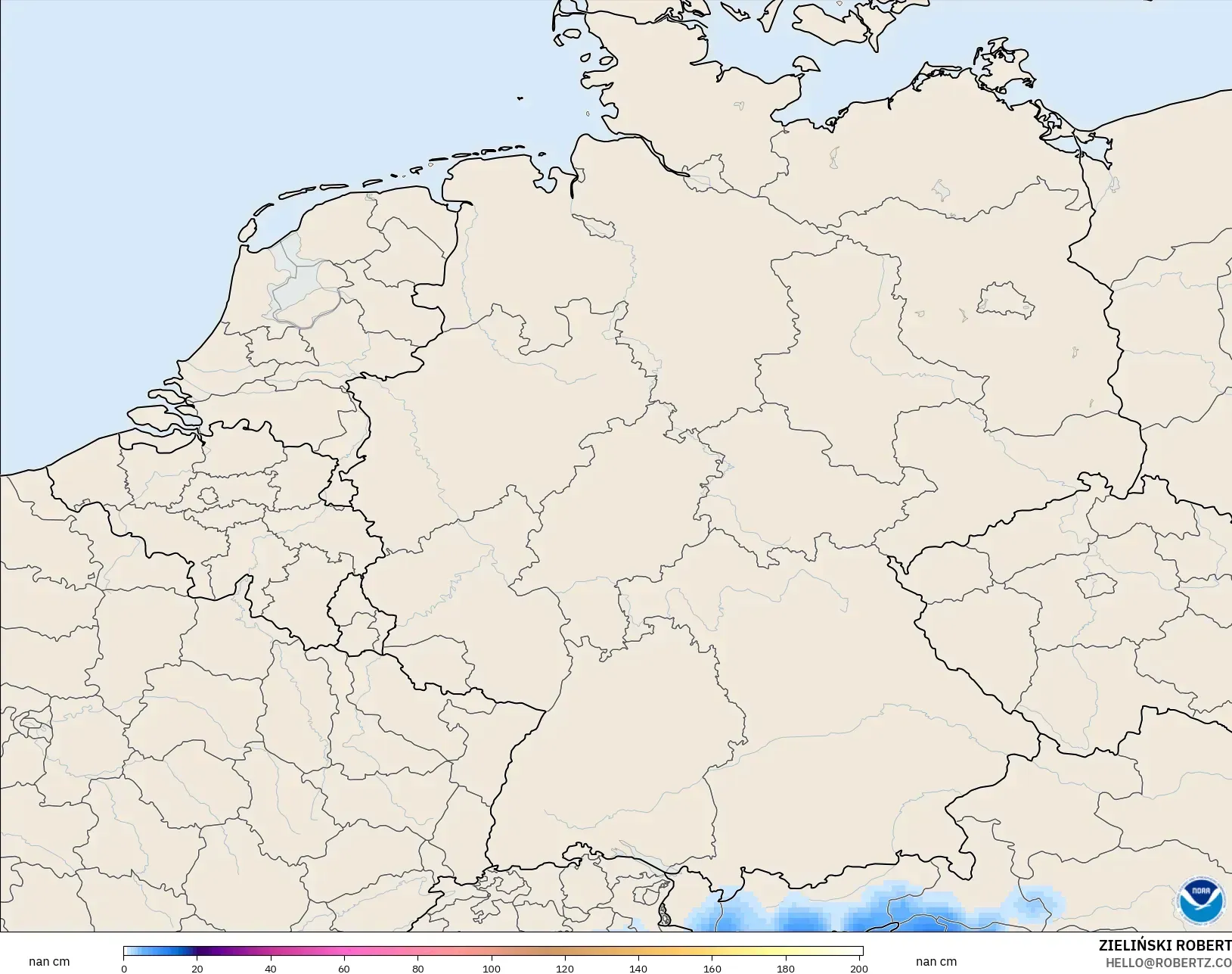 GFS modelo - Alemania, Profundidad de nieve