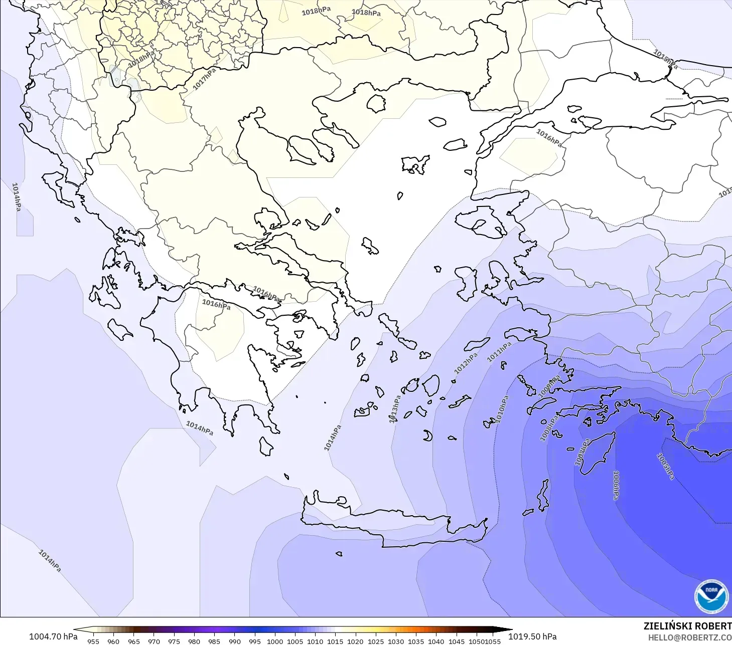 GFS modelo - Grecia, Presión