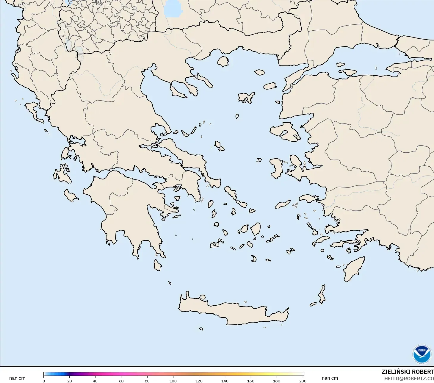 GFS modelo - Grecia, Profundidad de nieve