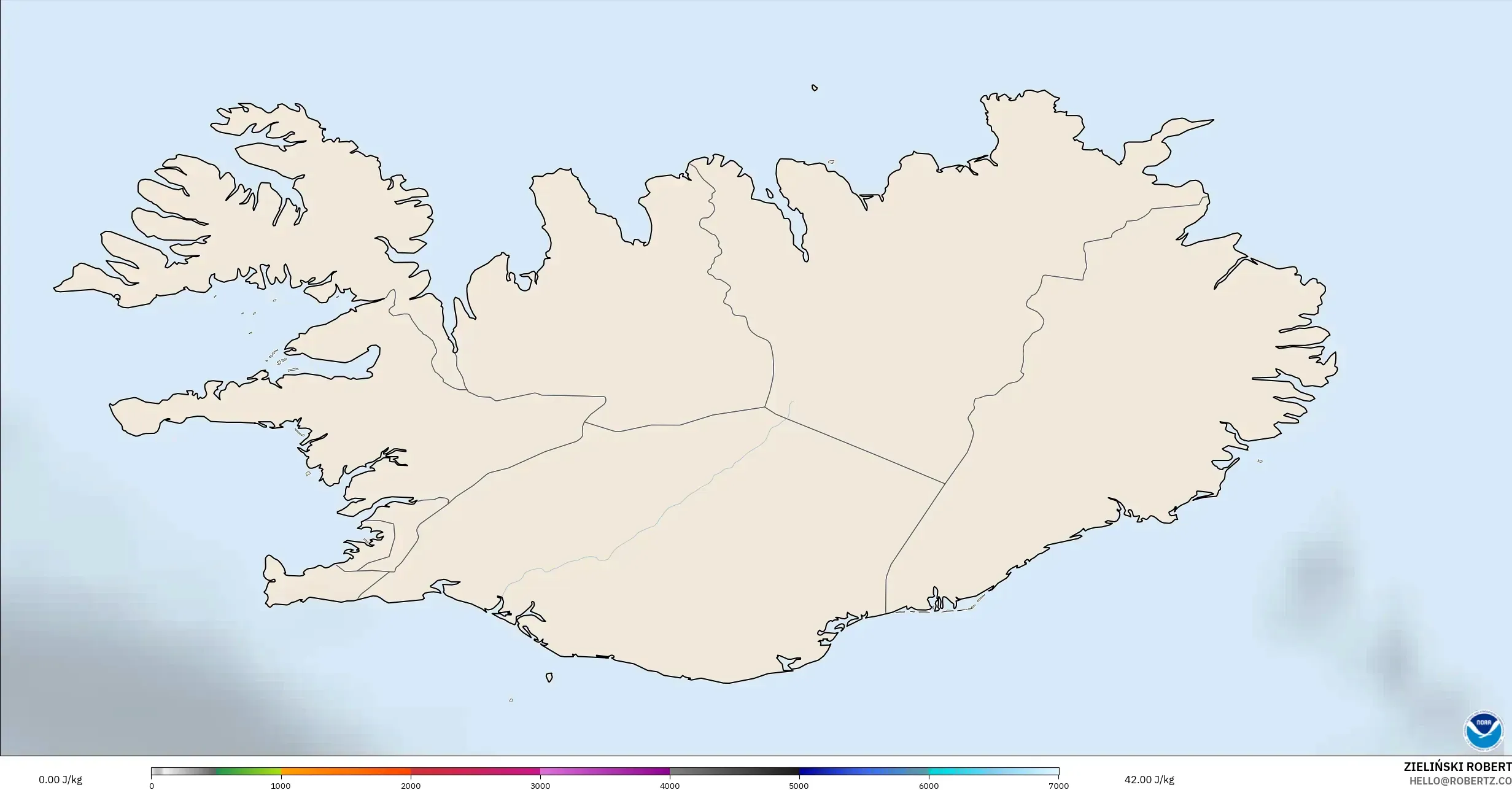 GFS modelo - Islandia, CAPE