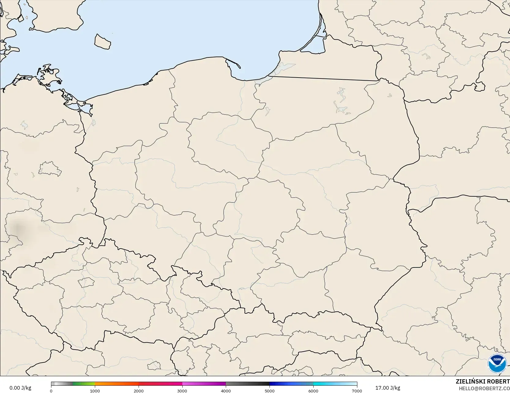 GFS modelo - Polonia, CAPE