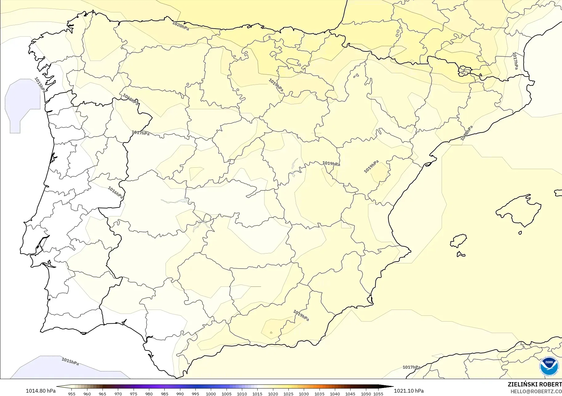 GFS modelo - España, Presión