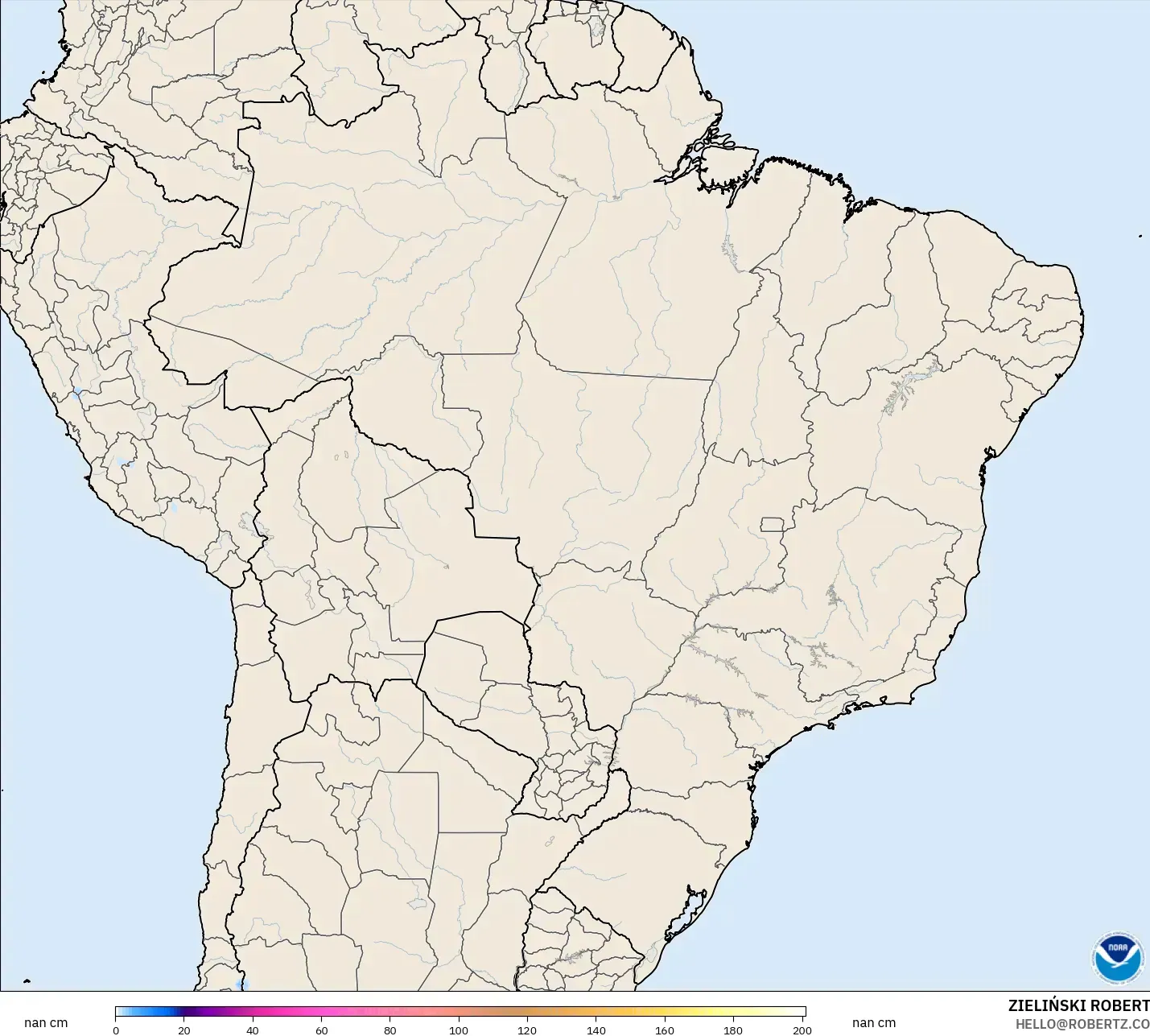 GFS modelo - Brasil, Profundidad de nieve