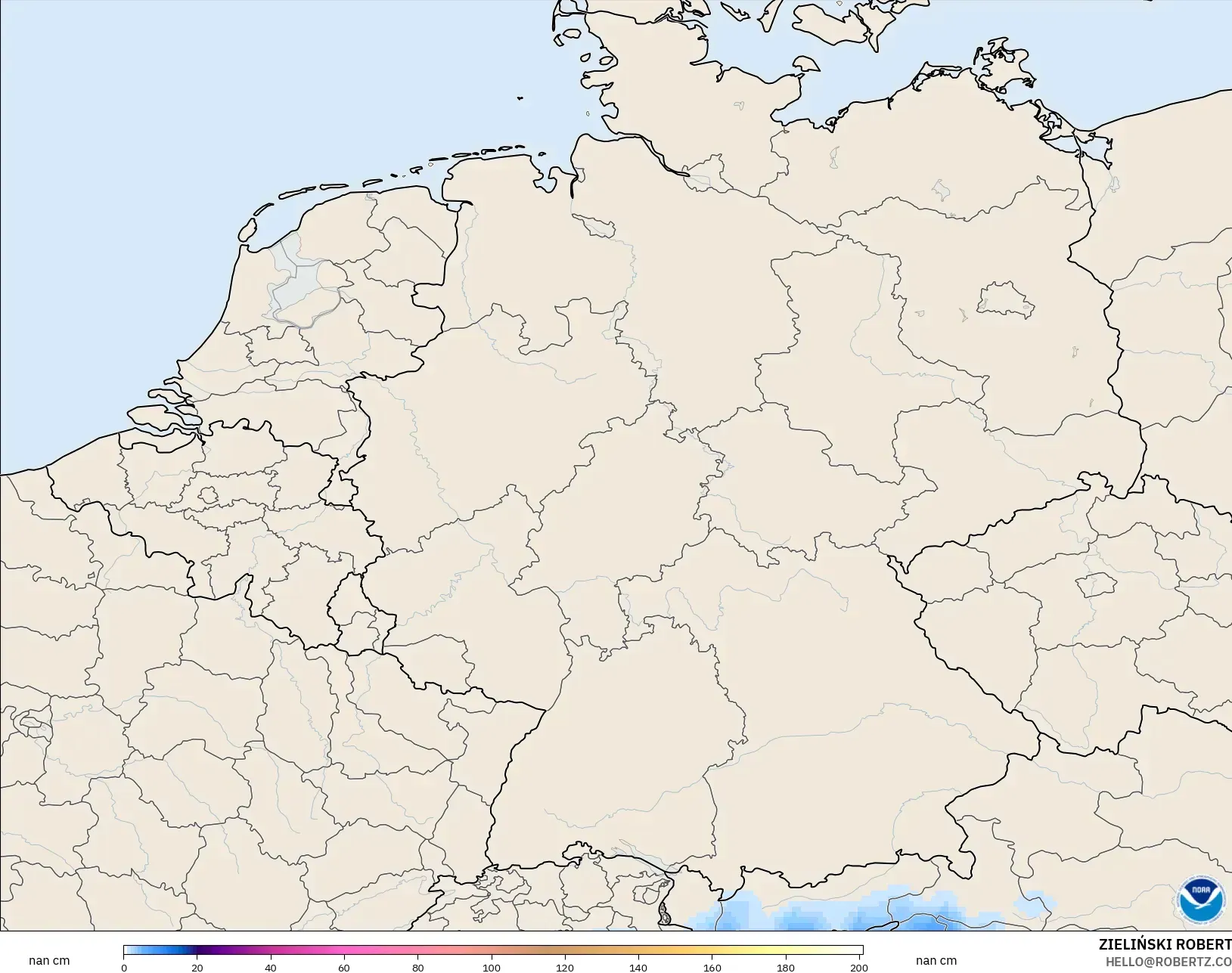 GFS modelo - Alemania, Profundidad de nieve